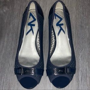 Anne Klein sport blue wedge shoes. Size 8 1/2